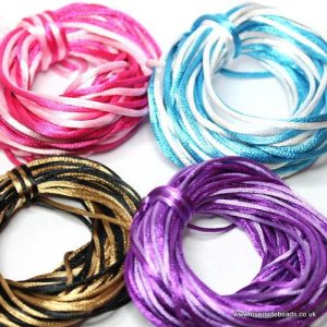 Satin Cord Bundle – 40 meters – 8 Colours Mixed Sizes