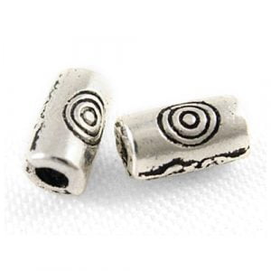 Tibetan Style Barrel Spacer Beads - Silver