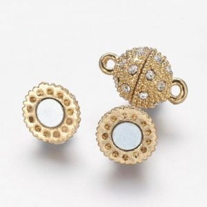 10mm Gold Plated Magnetic Diamante Clasp