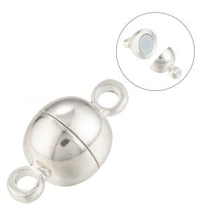 12mm Silver Plated Magnetic Round Clasp