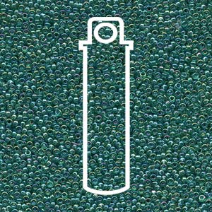 Size 15/0 Miyuki Seed Beads - Transparent Emerald AB - Riverside Beads
