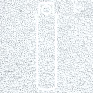 Size 15/0 Miyuki Seed Beads - Matte White - Riverside Beads