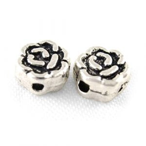 Tibetan Style Flower Spacer Beads - Silver