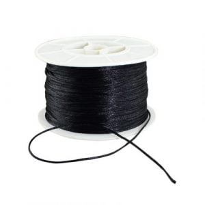 Satin Cord - Black - Riverside Beads
