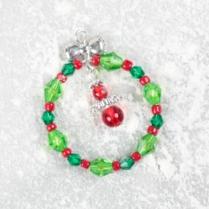 Red Beaded Wreath Angel - Riverside Beads
