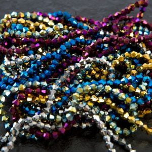 4mm Metallic Crystal Bicone Bundle – Approx. 1200 Pieces