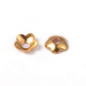 4mm Flower Bead Caps Small - Gold Plated