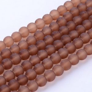Frosted Glass Bead - Brown