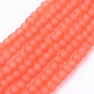 Frosted Glass Bead - Fluorescent Orange