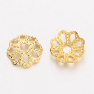6mm Petal Bowl Bead Caps - Gold Plated