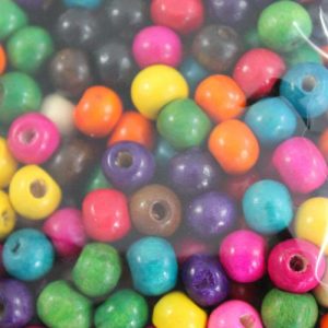 6mm Rainbow wooden beads - Riverside Beads