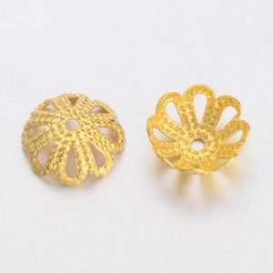 8mm Petal Bowl Bead Caps – Gold Plated