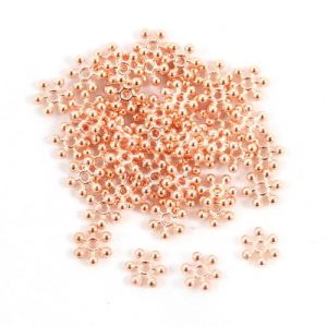 Rose Gold Metal Sparkle Spacer Beads
