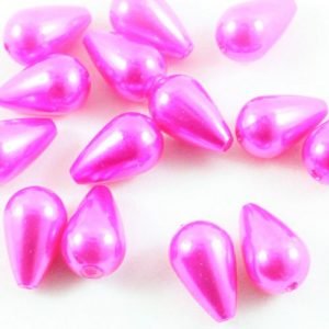 Acrylic Drop Bead - Hot Pink - 16x10mm