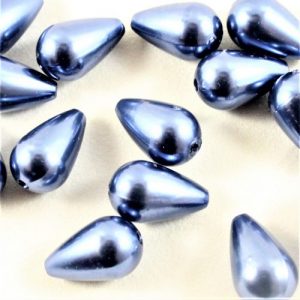 Acrylic Drop Bead - Blue - 16x10mm
