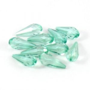 Acrylic Drop Bead Faceted - Teal - 24x11mm