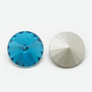 18mm Glass Rivoli - Aquamarine