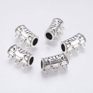 13x22mm Silver Plated Tube Bail - Multi Strand