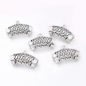 18x31mm Silver Plated Tube Bail - Charm Dropper