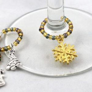 Christmas Wine Glass Charms-riverside beads