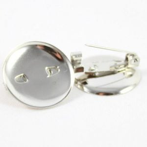 Pin Brooch Base - Silver Plated 20mm