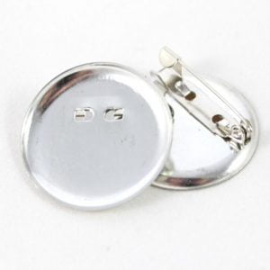 Pin Brooch Base 30mm - Silver Plated