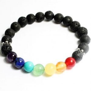 Lava Bead Chakra Bracelet-riverside beads