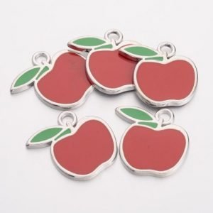 Enamel Apple Charms - Riverside Beads