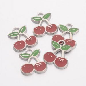 Enamel Cherry Charms - Riverside Beads