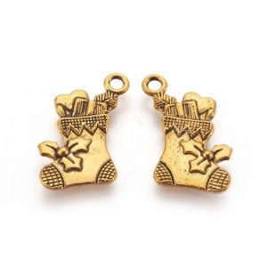 Christmas Stocking Charms - Gold - Charms - Riverside Beads