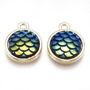 Mermaid Scale Charms - Green - Charms - Riverside Beads