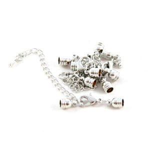 5mm Silver Kumihimo Rounded Bell Closer - Riverside Beads