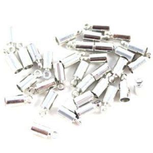 3mm Silver Kumihimo End Caps - Riverside Beads