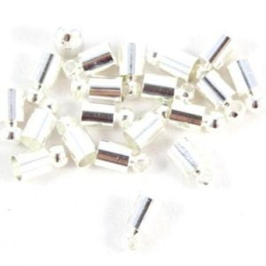 4mm Silver Kumihimo End Caps - Riverside Beads