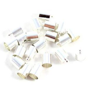 5mm Silver Kumihimo End Caps - Riverside Beads