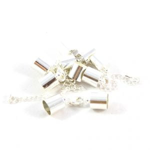 8mm Silver Kumihimo Bell Closer with Extension - Riverside Beads