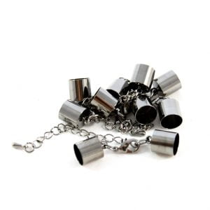 6mm Black Kumihimo Bell Closer - Riverside Beads