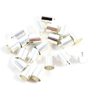 7mm Silver Kumihimo End Caps - Riverside Beads