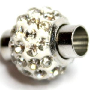 5mm Clear Kumihimo Magnetic Clay Bead Clasp