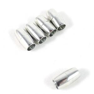 7mm Silver Kumihimo Oval Magnetic Clasp