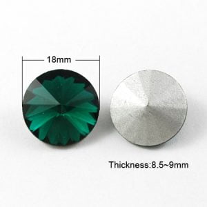 18mm Glass Rivoli - Emerald