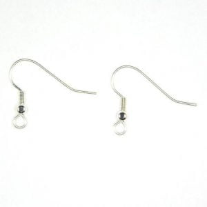 Silver Plated Fish Hook Ear Wire - Riverside Beads