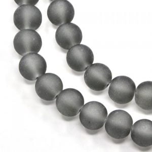 Frosted Glass Bead - Grey