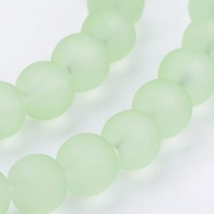 Frosted Glass Bead - Green