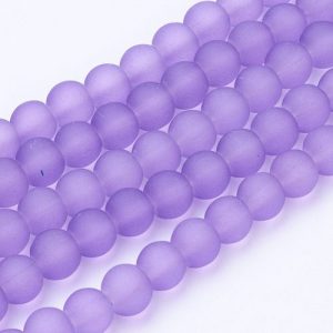 Frosted Glass Bead - Purple