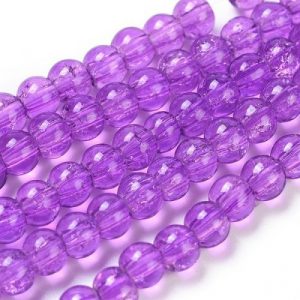 Crackled Glass Beads - Purple - Riverside Beads