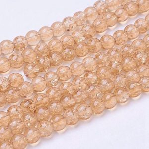 Crackled Glass Bead - Brown - Riverside Beads