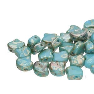 Ginko Beads Blue Turquoise Rembrandt - 7.5mm - 10g - Riverside Beads