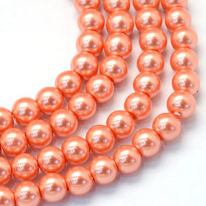 Glass Pearls - Coral - 3mm, 4mm, 6mm, 8mm - Riverside Beads