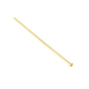 50mm Flat End Headpin - Gold Plated - Riverside Beads